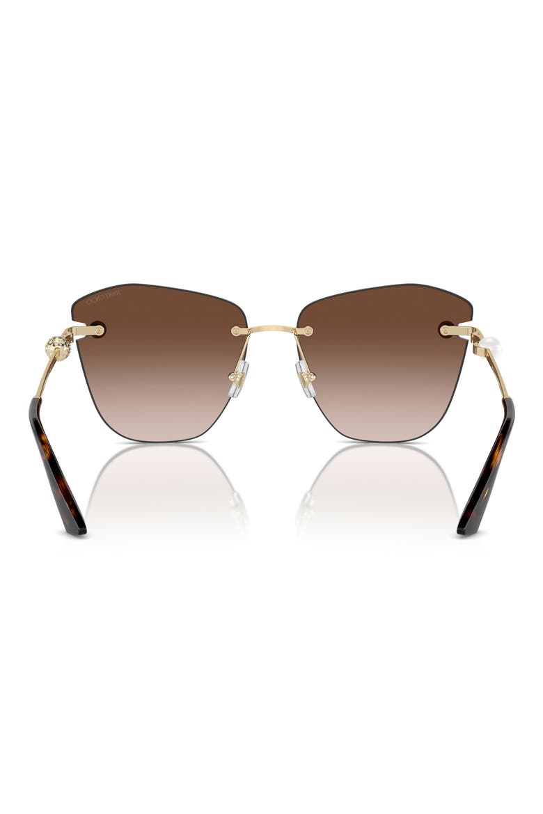 59mm Gradient Butterfly Sunglasses, Alternate, color, PALE GOLD / GRADIENT BROWN