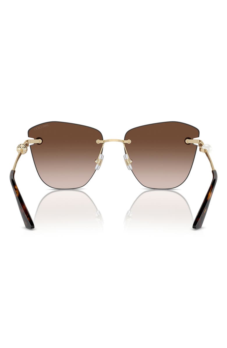 Jimmy Choo 59mm Gradient Butterfly Sunglasses, Alternate, color, Pale Gold / Gradient Brown