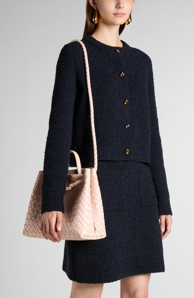 Bottega Veneta Medium Andiamo Intrecciato Shoulder Bag, Alternate, color, Cameo Brass