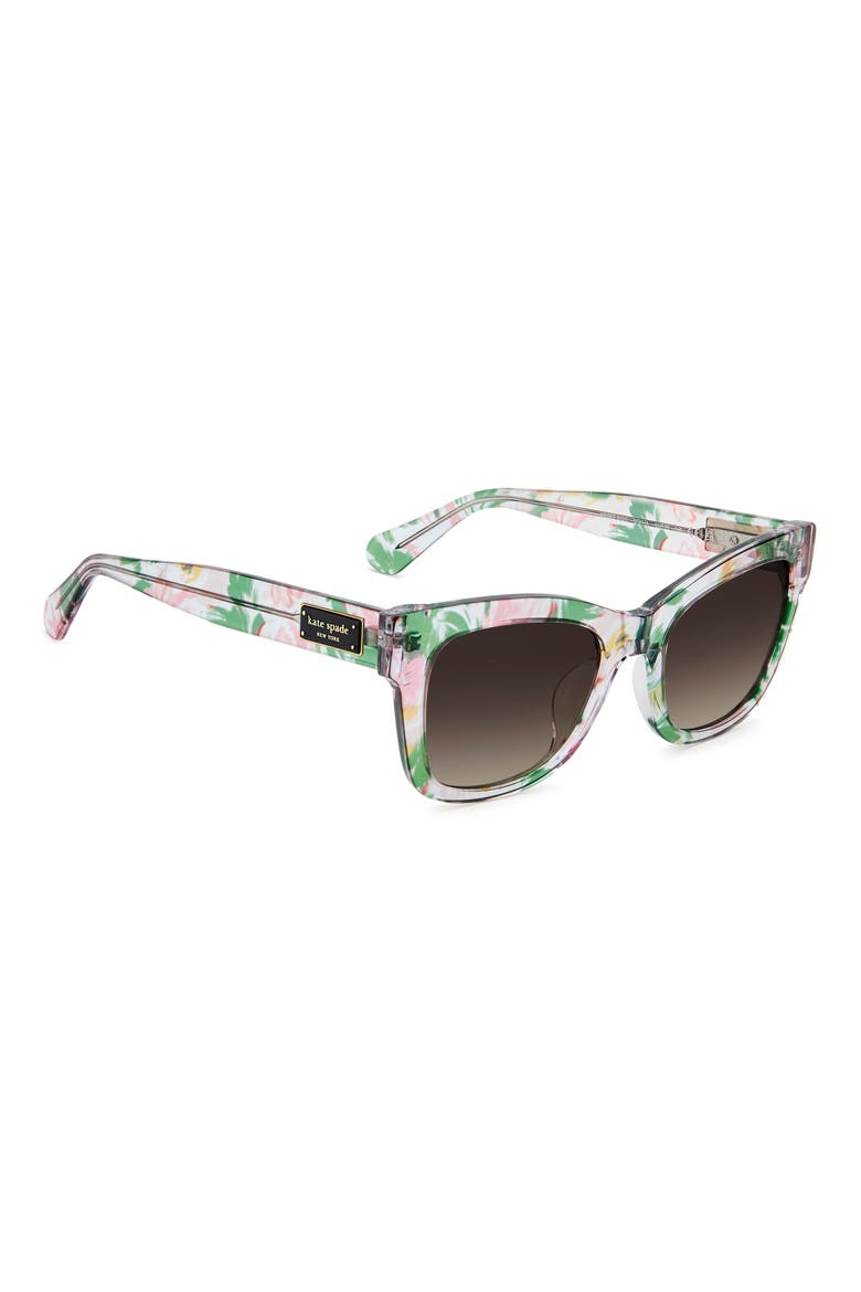 dee 51mm gradient square sunglasses, Alternate, color, CRYSTAL PATTERN/ BROWN