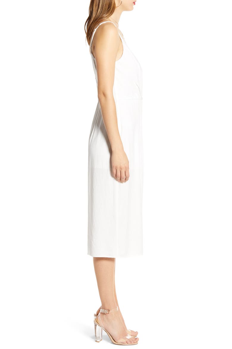 Buckle Detail Crop Jumpsuit, Alternate, color, WHITE