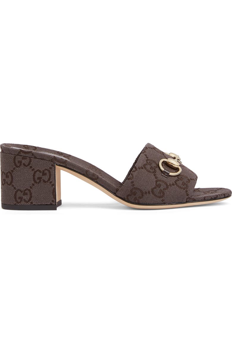 Gucci Siaga Horsebit Slide Sandal, Alternate, color, Brown