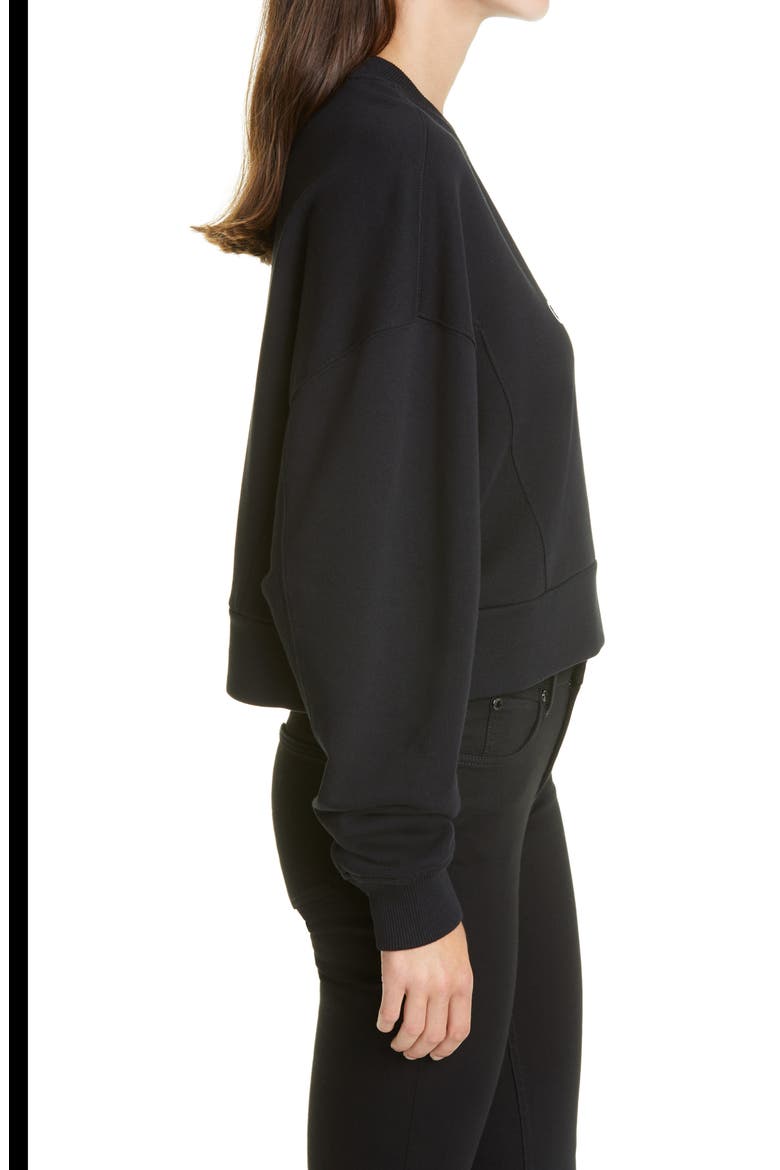 Logo Graphic Crop Cotton Sweatshirt, Alternate, color, BLACK