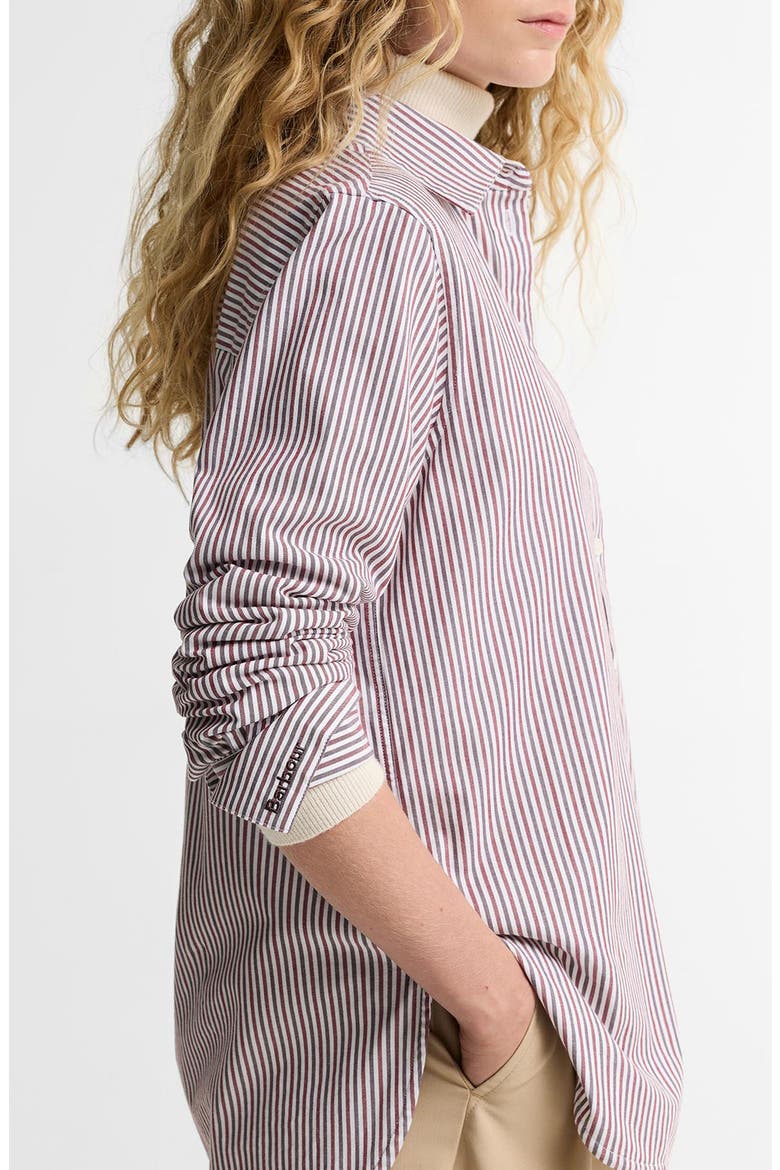 May Striped Cotton Blend Shirt, Alternate, color, CRANBERRY/ FIG