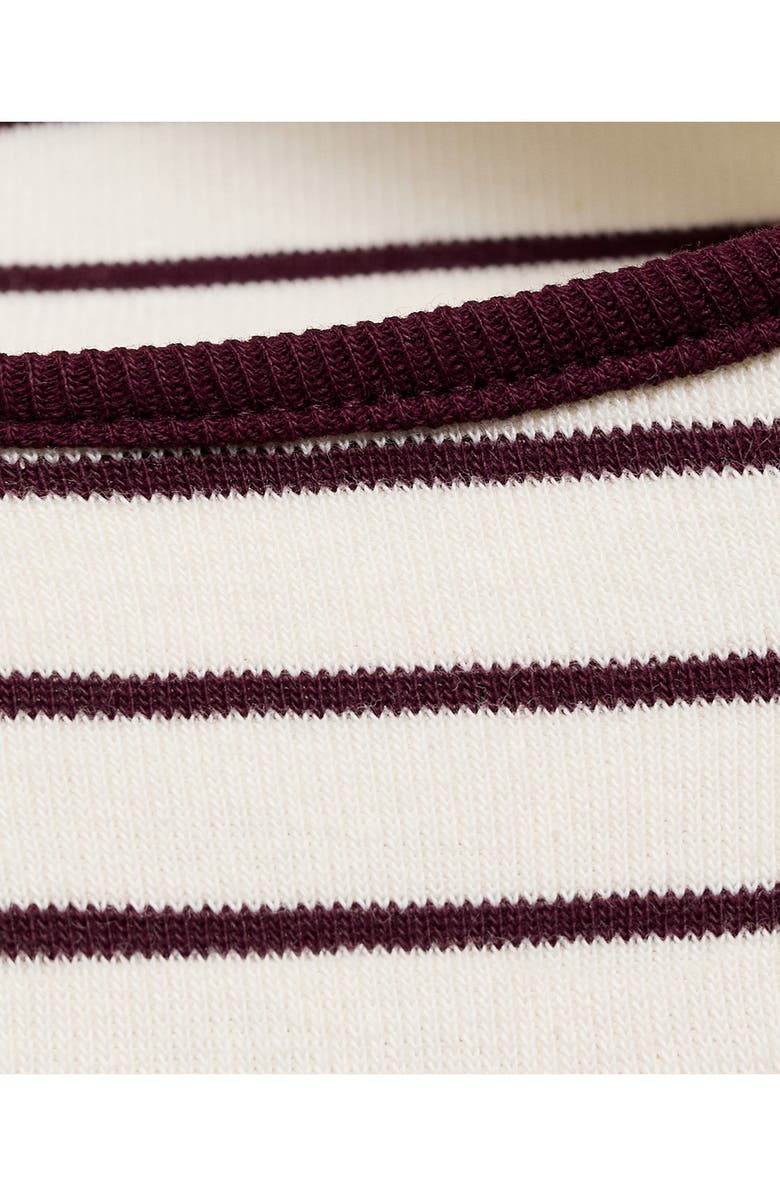 MANGO Porta Stripe Cotton Long Sleeve T-Shirt, Alternate, color, Burgundy