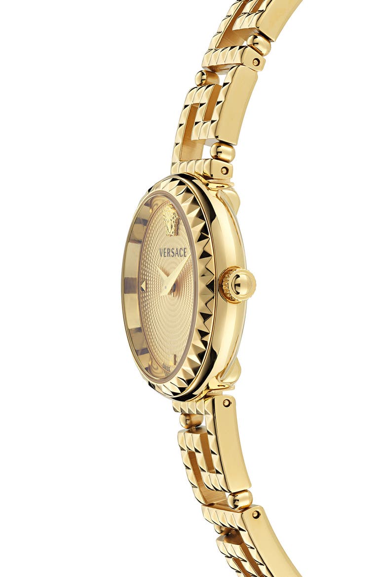 Greca Goddess Bracelet Watch, 28mm, Alternate, color, IP YELLOW GOLD