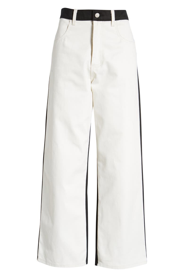 Robyn High Waist Ankle Straight Leg Jeans, Main, color, BLACK/ IVORY