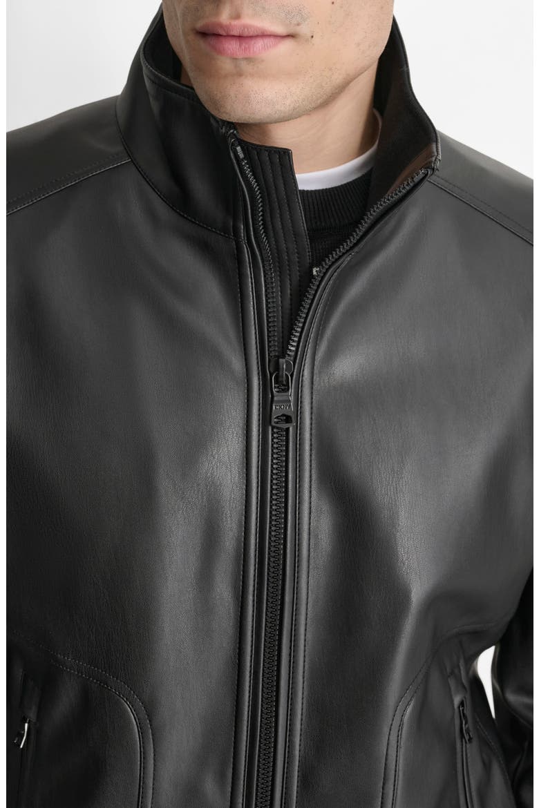 Faux Leather Bomber Jacket, Alternate, color, BLACK