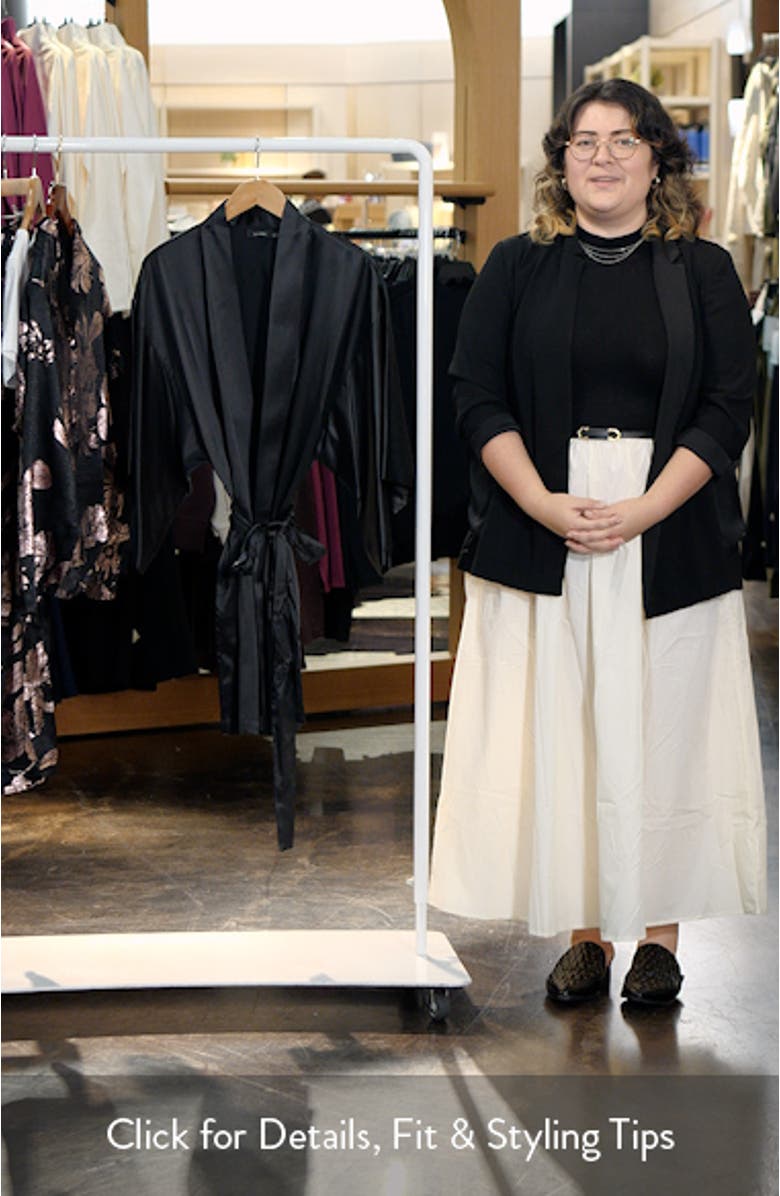 Glamour Short Satin Robe, sales video thumbnail