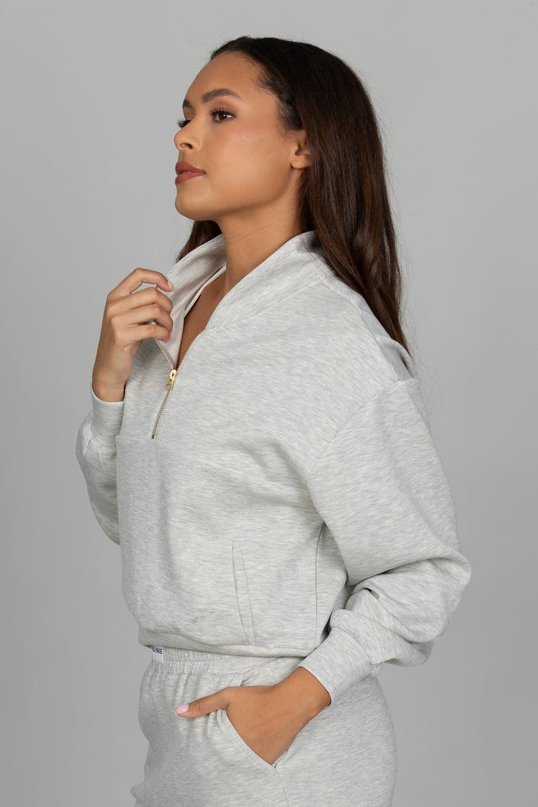 LuxeSoft Lounge Quarter Zip, Alternate, color, Heather Grey