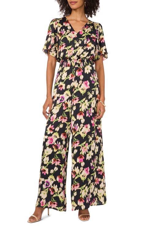 Floral Flutter Sleeve Jumpsuit