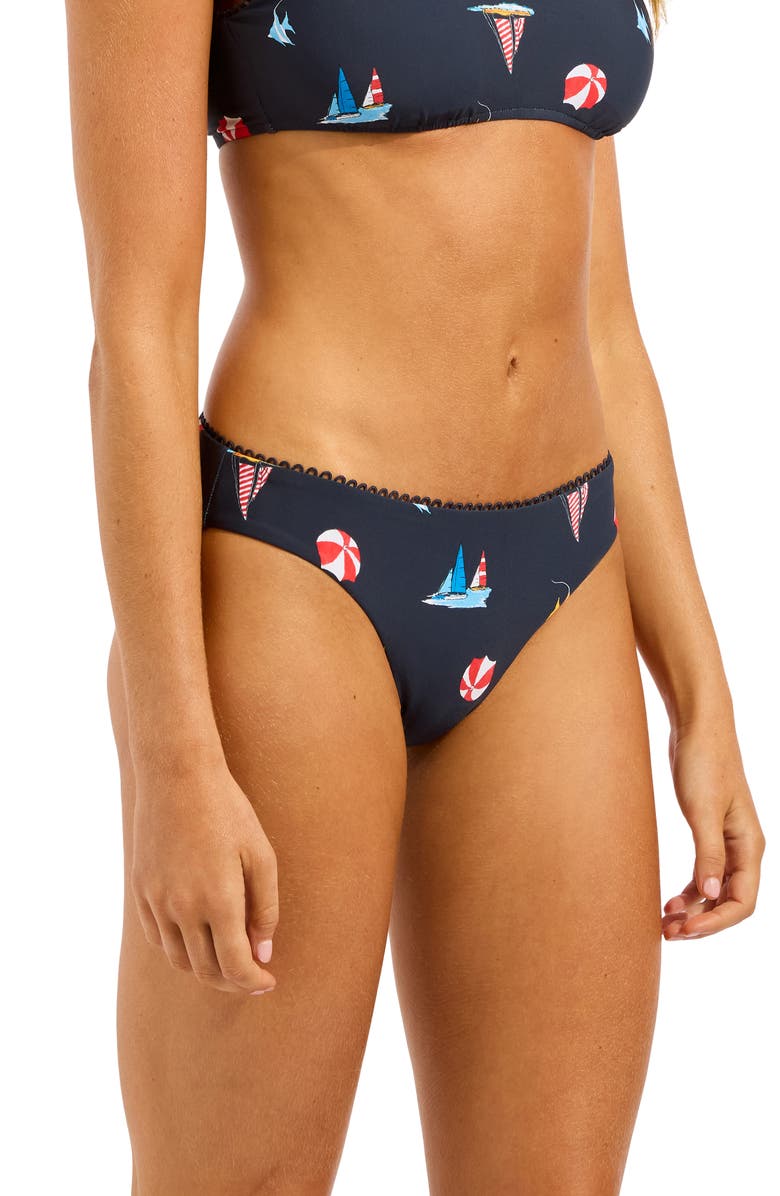 Seafolly Hipster Bikini Bottoms, Alternate, color, True Navy