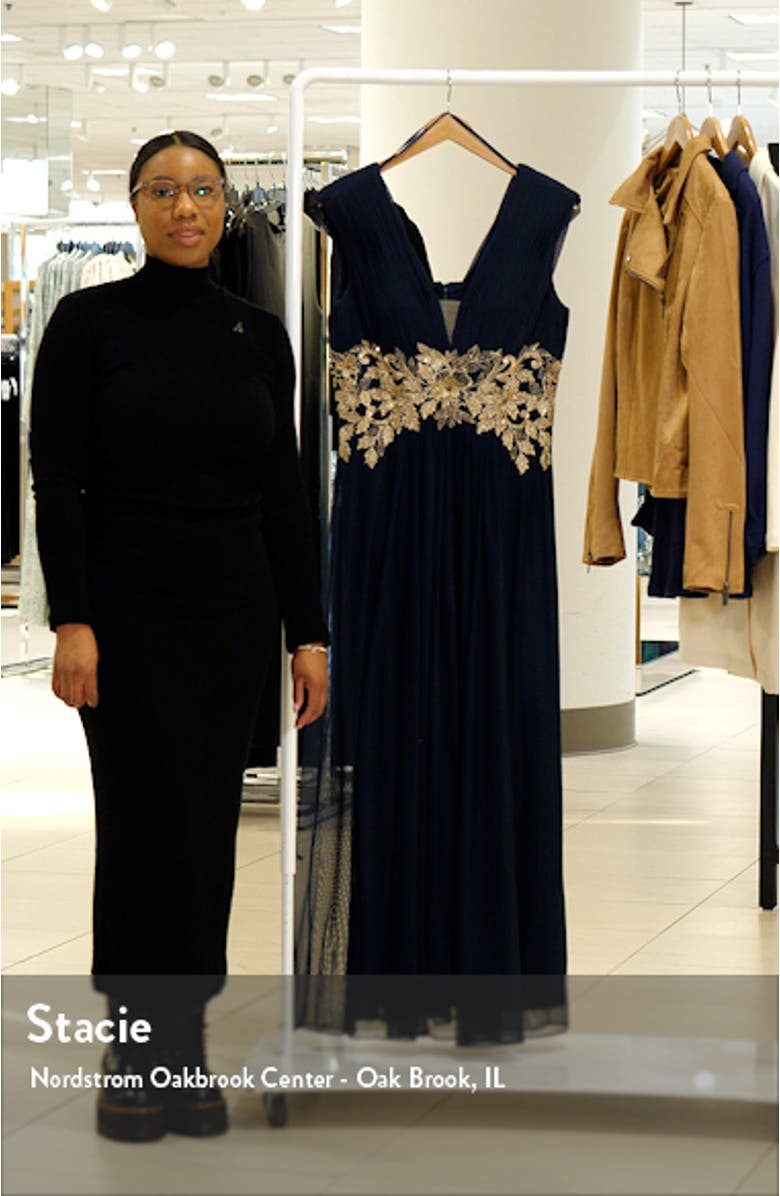 Beaded Floral Embroidered Gown, sales video thumbnail