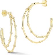 SPHERA MILANO Cubic Zirconia Double Hoop Earrings