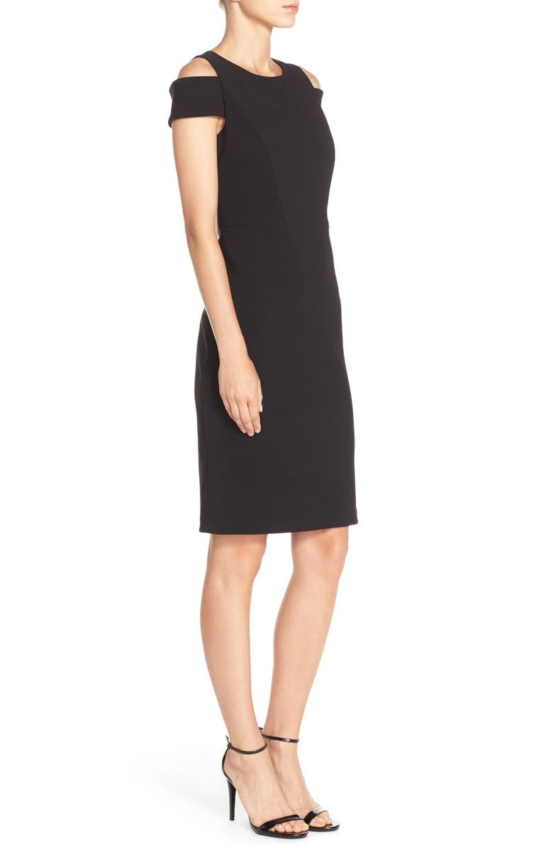 Vince Camuto Cold Shoulder Crepe Sheath Dress, Alternate, color,