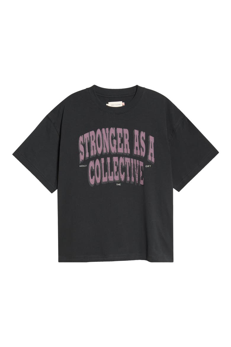 Stronger As a Collective Cotton Graphic T-Shirt, Main, color, BLACK