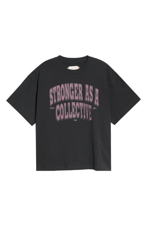 Stronger As a Collective Cotton Graphic T-Shirt