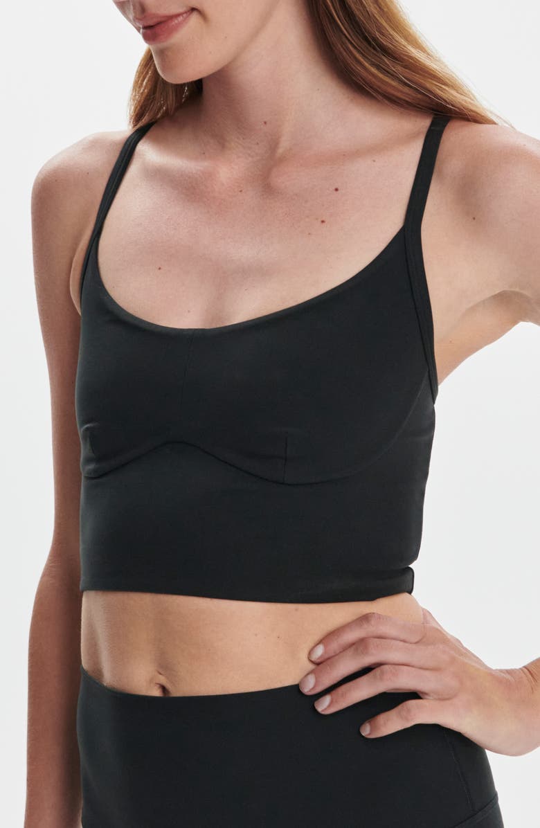 Varley Always Surrey Longline Sports Bra, Alternate, color, Black