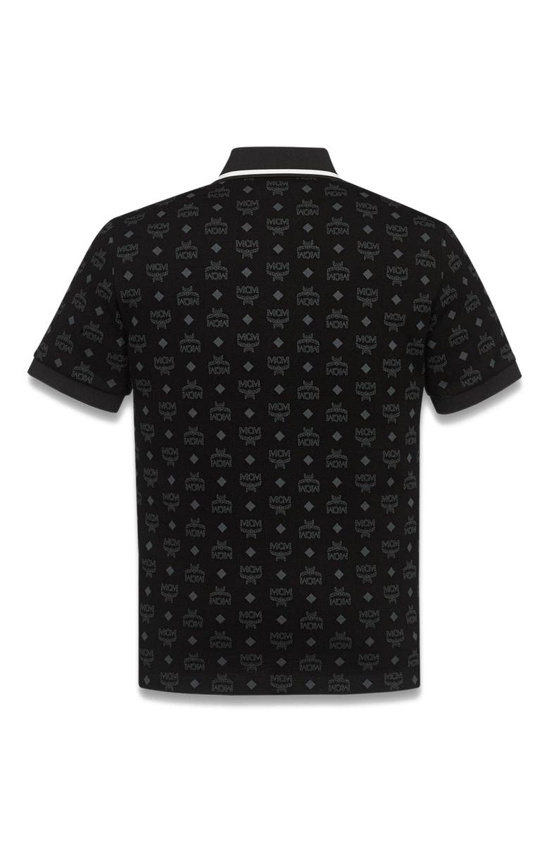 MCM Monogram Jacquard Polo Shirt, Alternate, color, Black