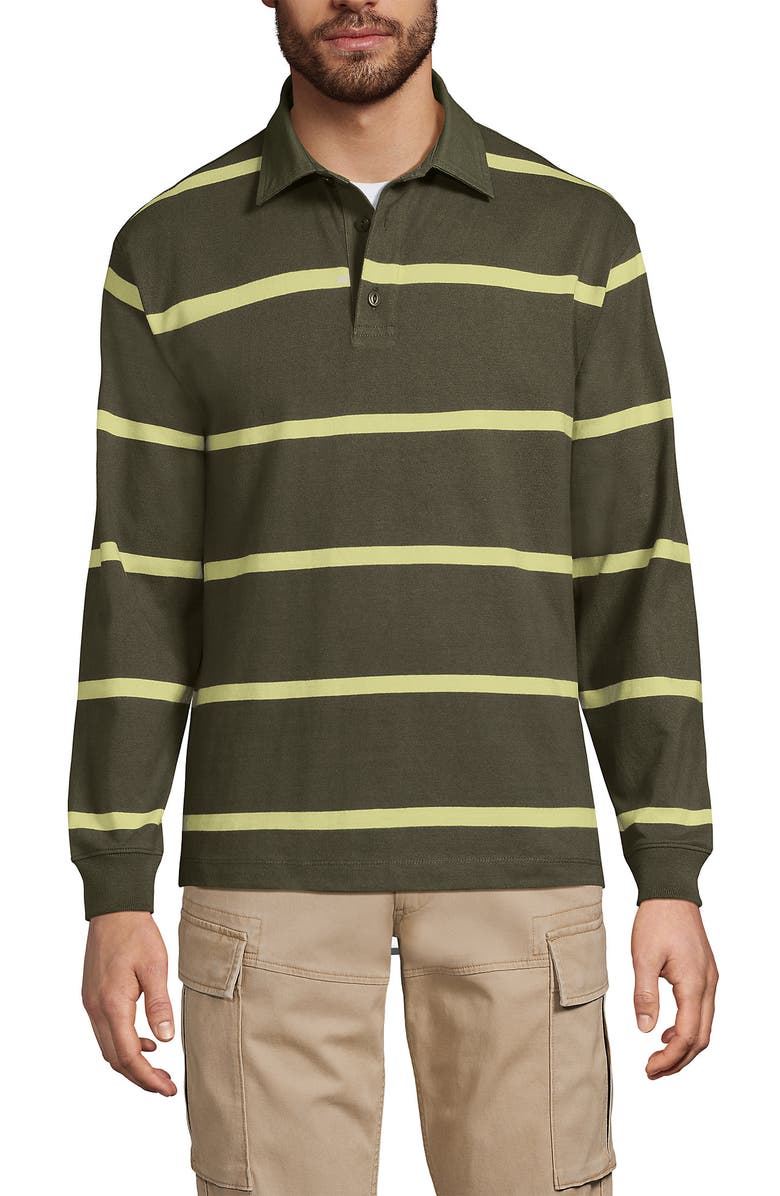 Lands' End Long Sleeve Rugged Rugby Polo, Alternate, color, 