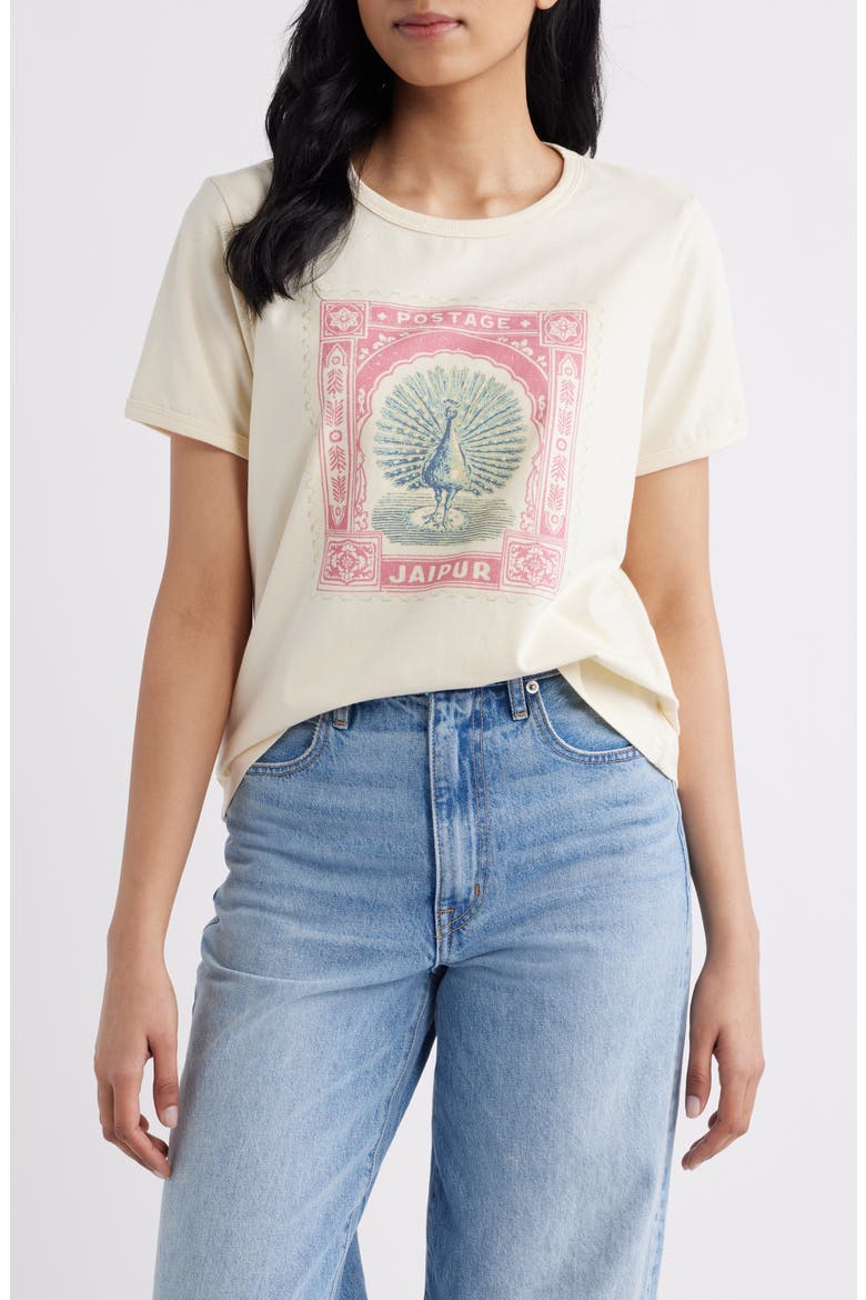 Cotton Blend Graphic T-Shirt, Main, color, PEARL