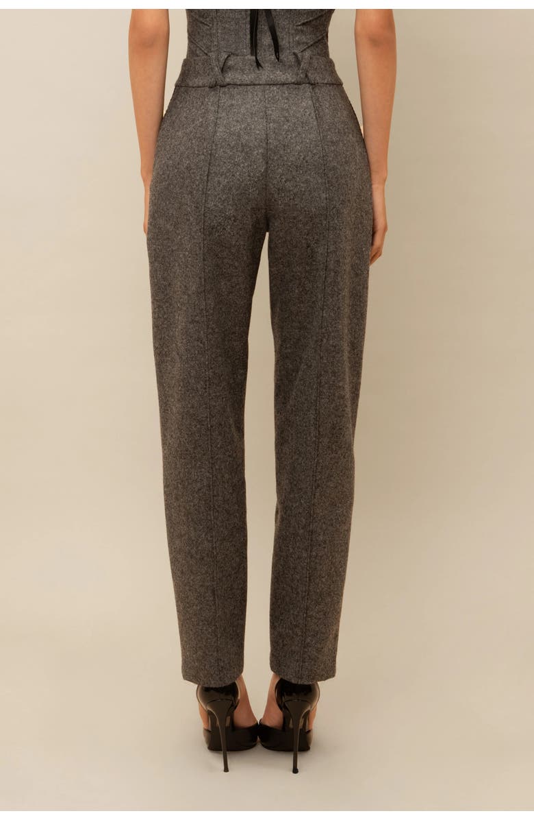 Contessa Mills Aconitum Tailored Wool Mesh-Detail Trouser, Alternate, color, Grey