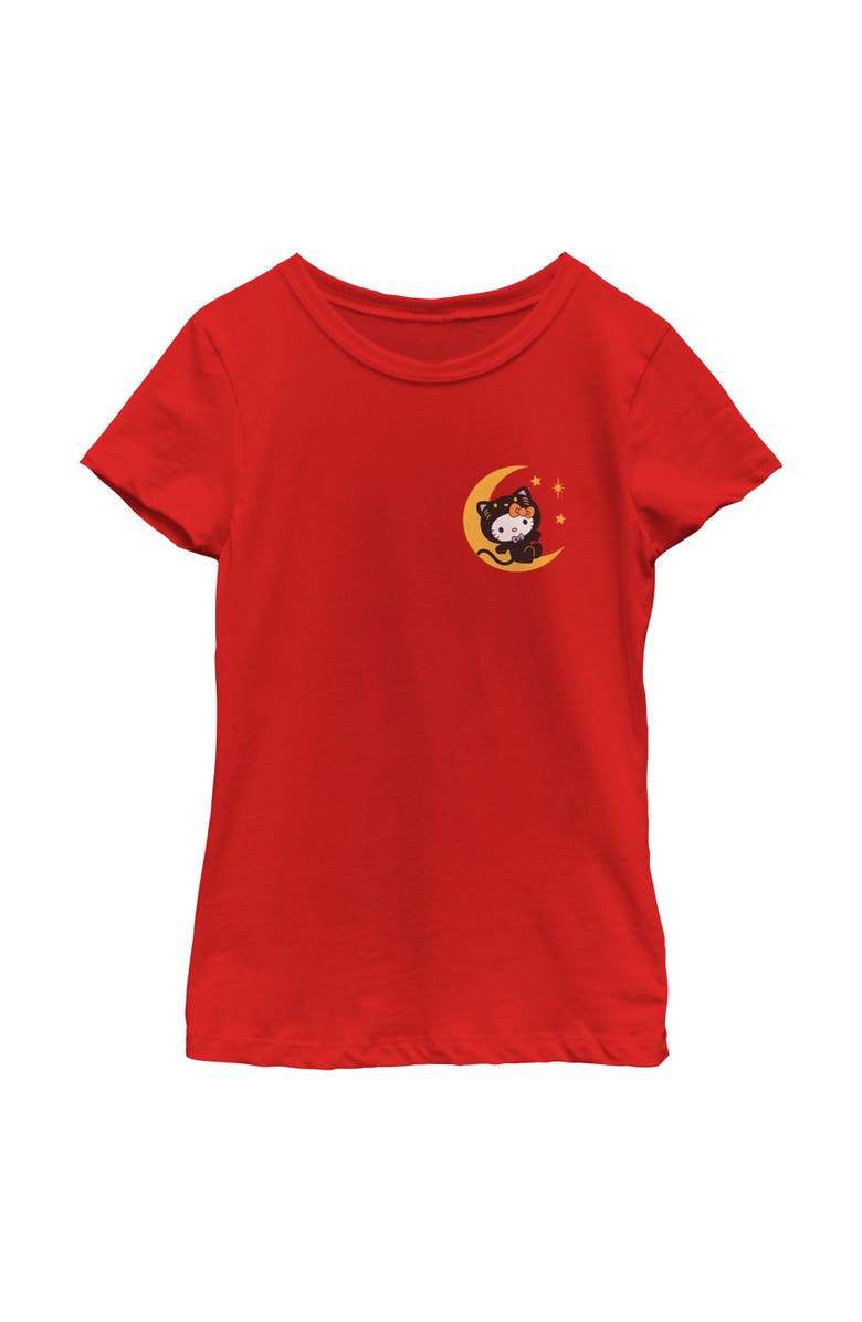 Hello Kitty Girl's Hello Kitty Black Cat Costume Party  Graphic T-Shirt, Main, color, Red