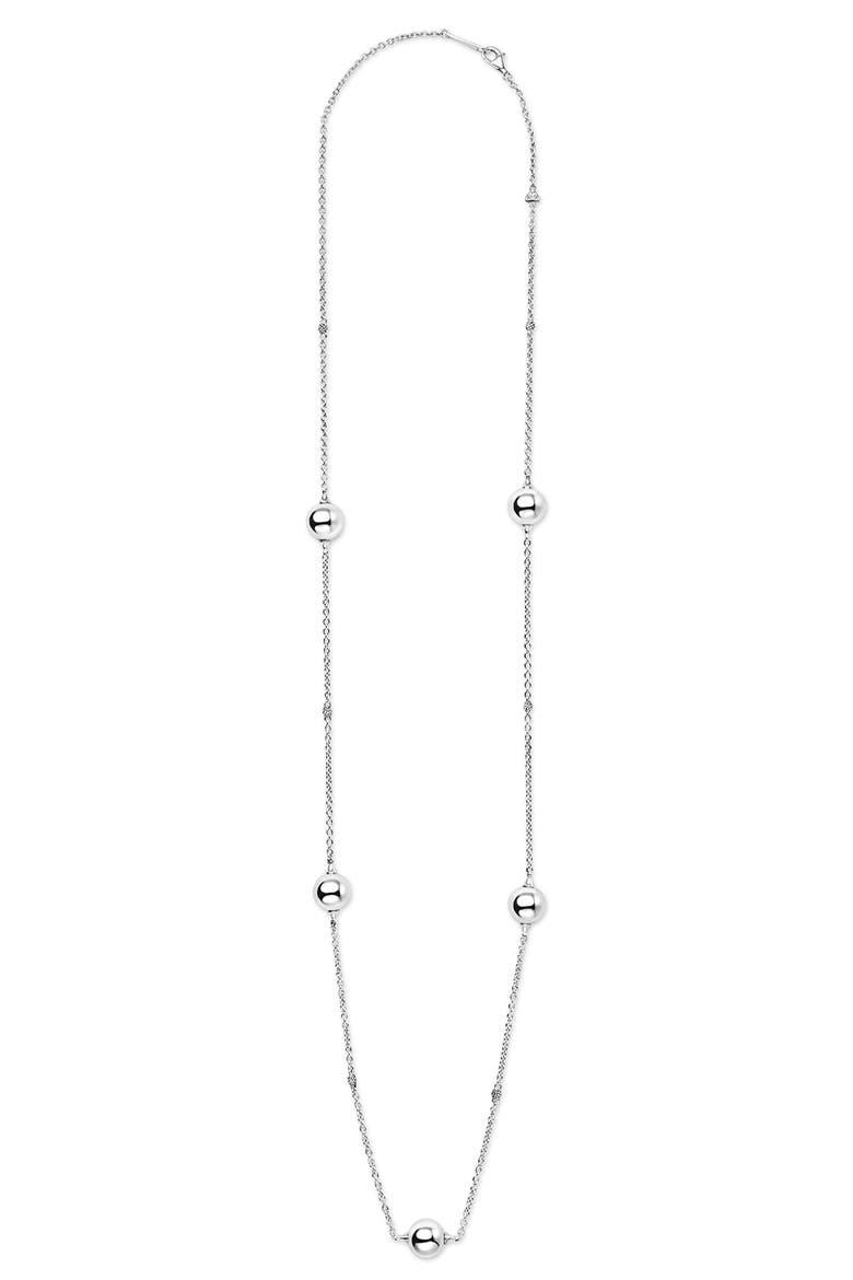 Caviar Bubble Station Necklace, Alternate, color, SILVER