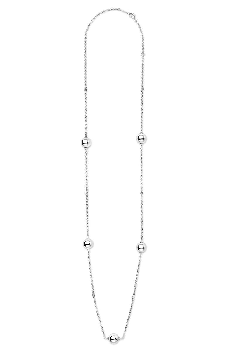 LAGOS Caviar Bubble Station Necklace, Alternate, color, Silver
