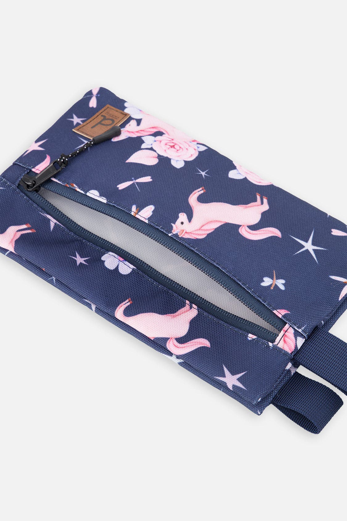 Unicorn Compact Functional Charming Pencil Case, Alternate, color, Navy Unicorn Print
