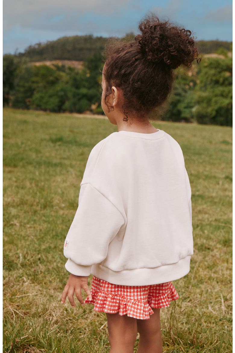Kids' Fruit Sweatshirt & Frill Shorts Set, Alternate, color, CREAM
