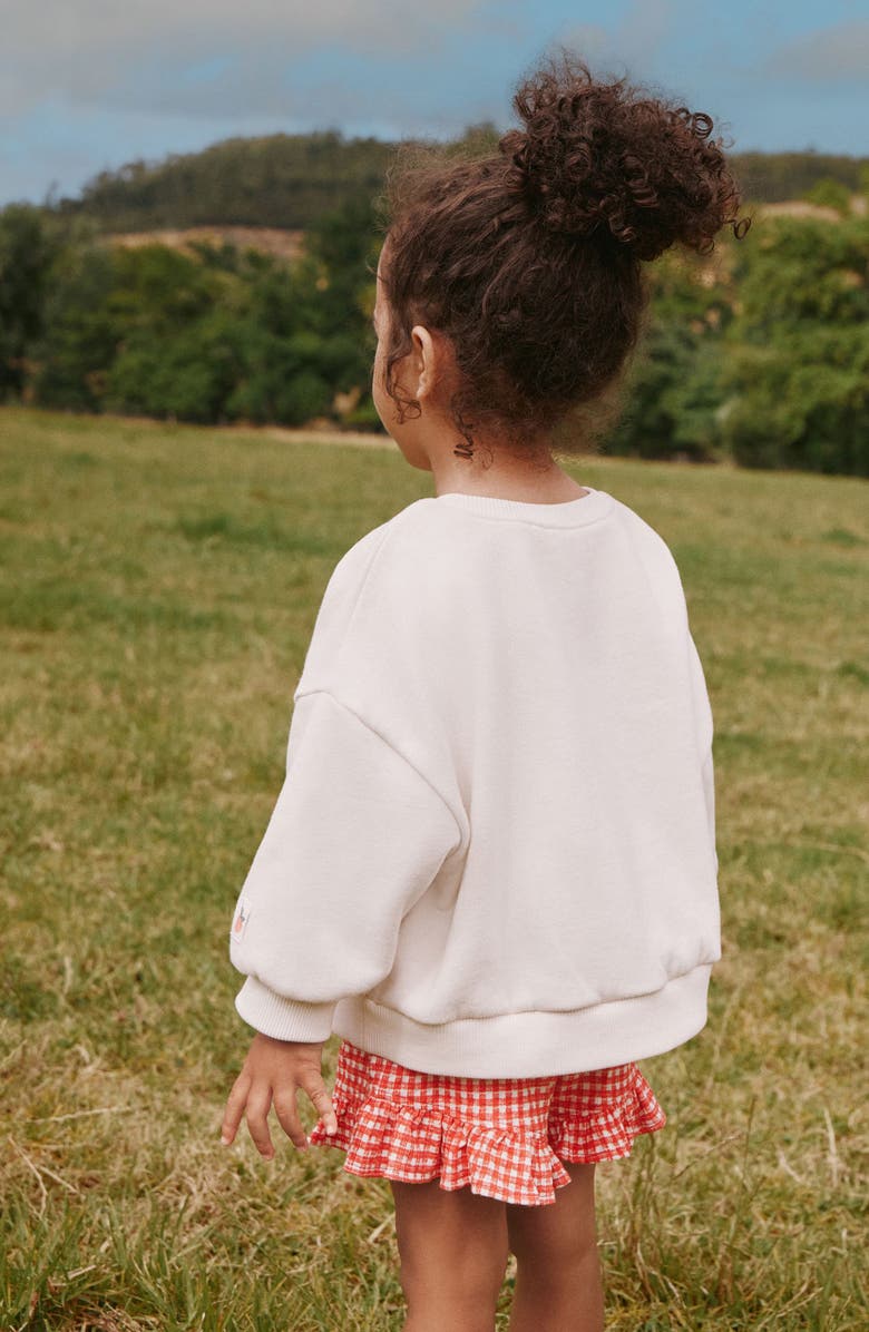 NEXT Kids' Fruit Sweatshirt & Frill Shorts Set, Alternate, color, Cream