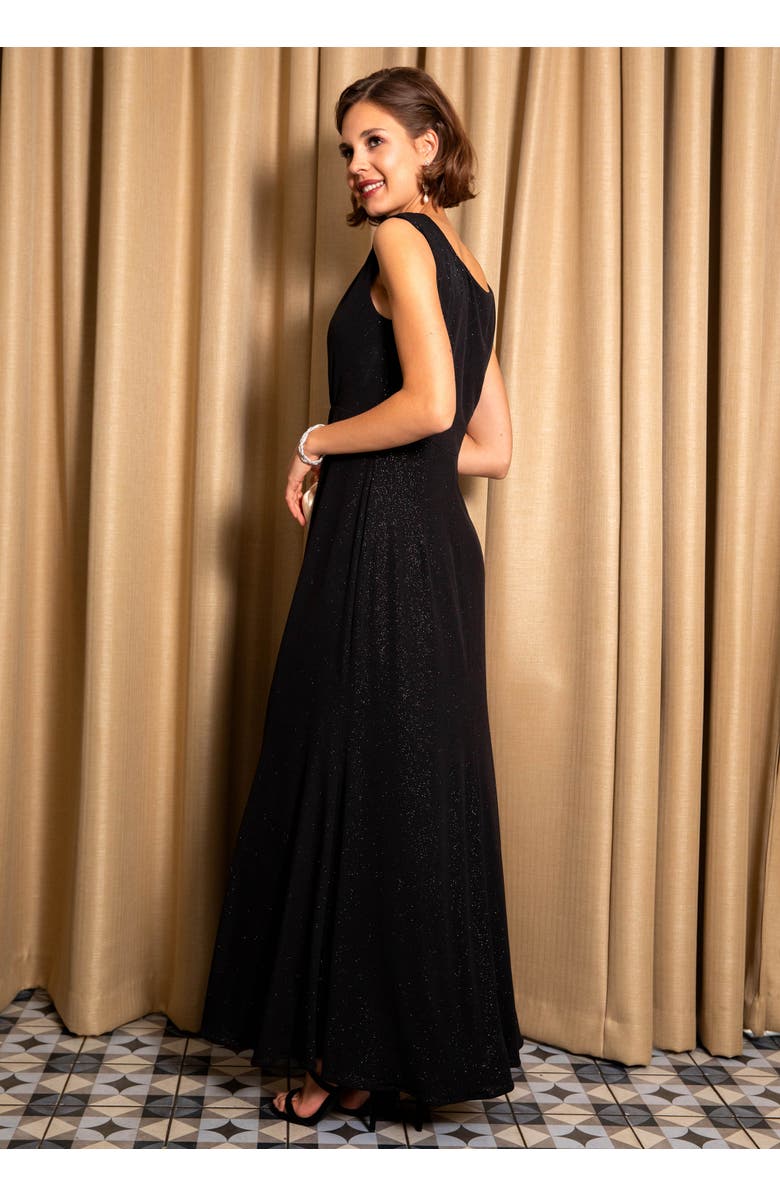 Alie Street London Cruise Cowl Neck Maxi Dress, Alternate, color, Glitter Black