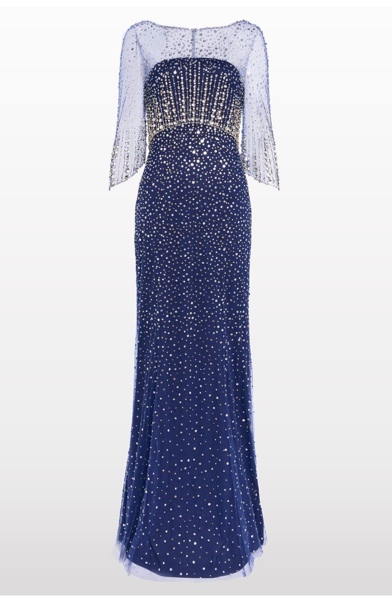 Jenny Packham Kiya Maxi Dress, Main, color, Sea Dragon