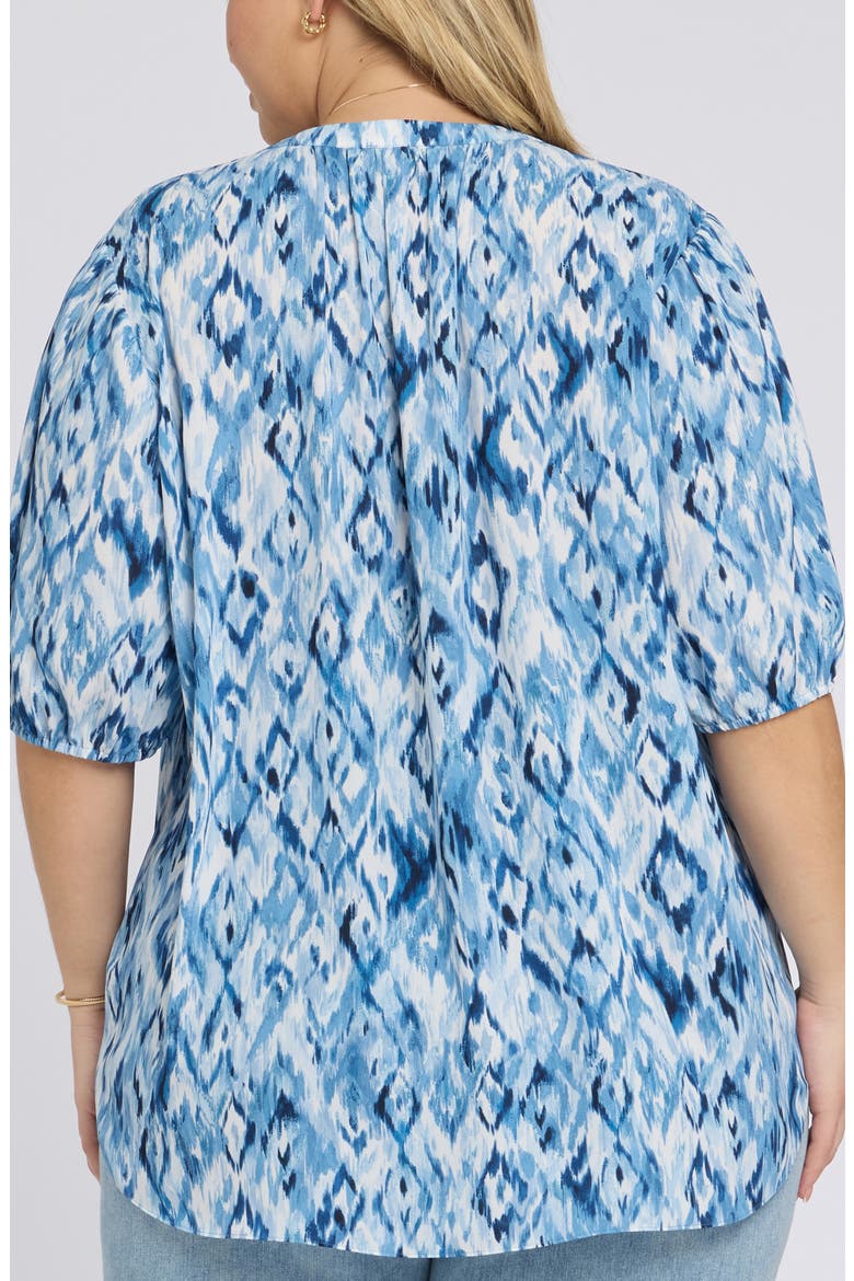 Puff Sleeve Popover Top, Alternate, color, BLUE VISIONS