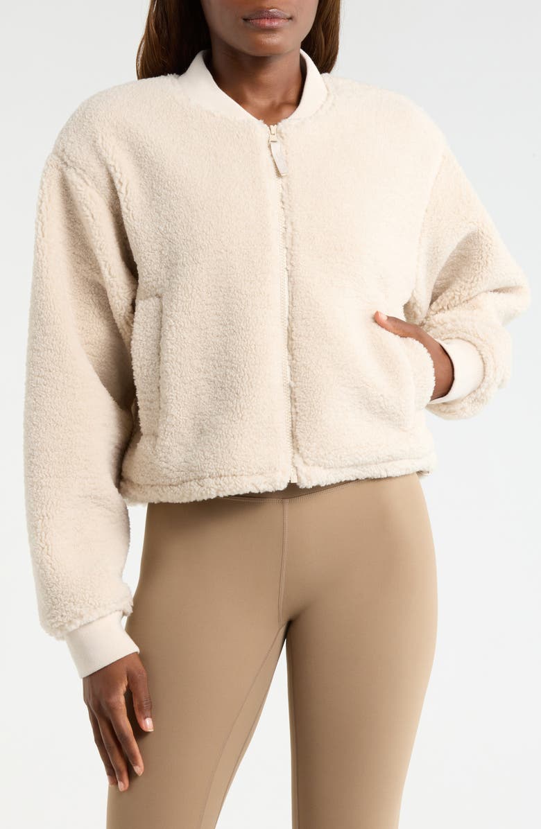 MPG Berber Bomber Jacket, Alternate, color, Moonbeam