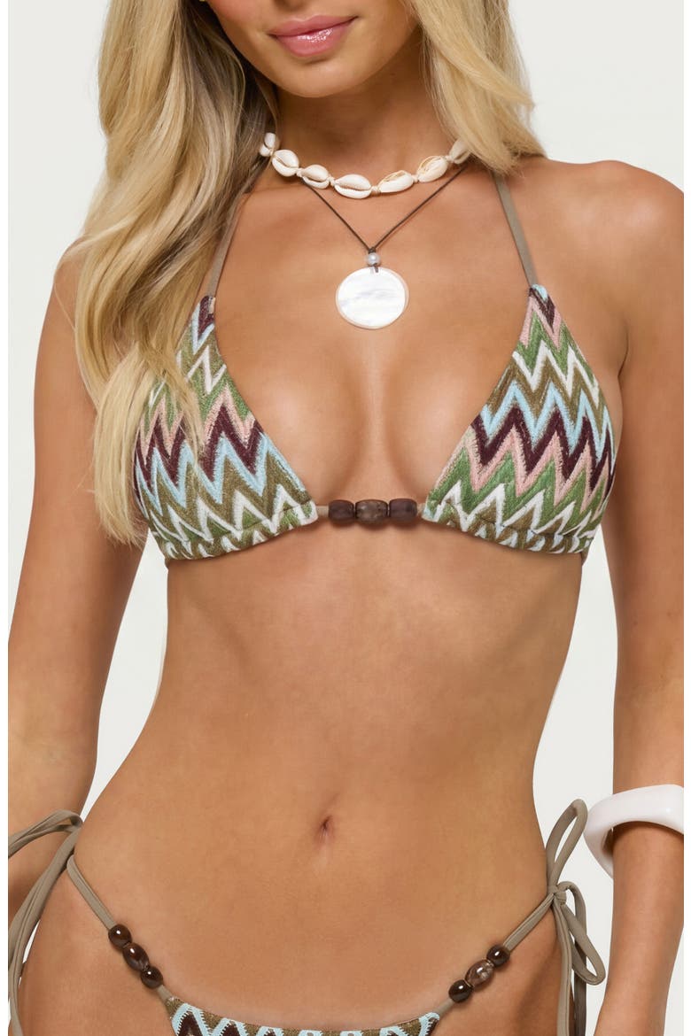 Alayna Zigzag Triangle Bikini Top, Main, color, OLIVE