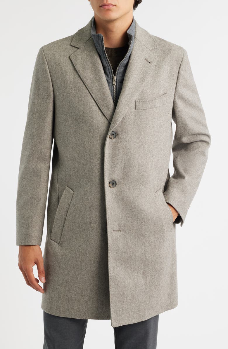 Jack Victor Delroy Wool Overcoat, Alternate, color, Oatmeal