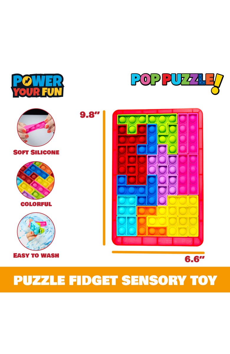 Power Your Fun Red Puzzle Pop Game, Alternate, color, 