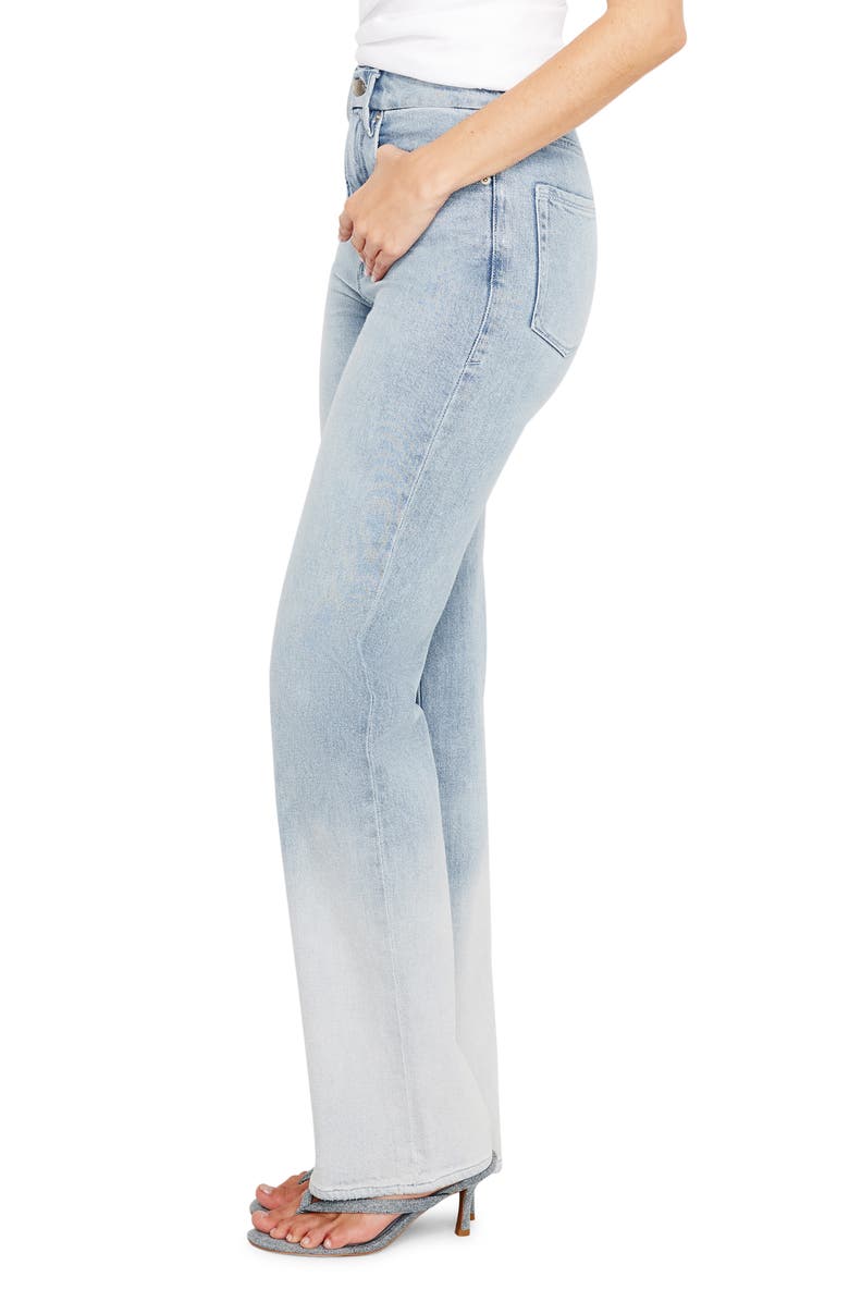 Good American Good Boy High Waist Side Slit Raw Hem Jeans, Alternate, color, Indigo665