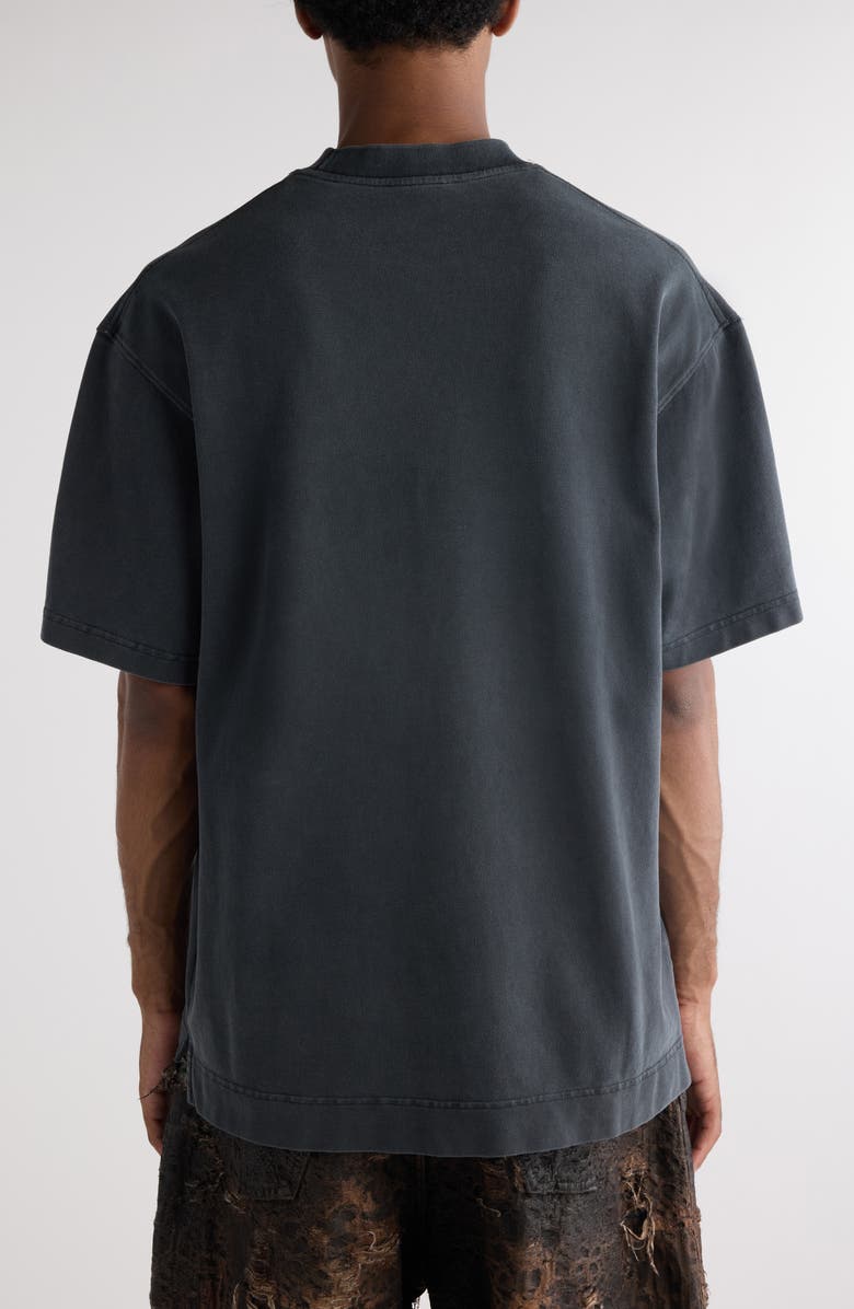 Acne Studios Tourist Logo Embroidered Cotton T-Shirt, Alternate, color, Faded Black