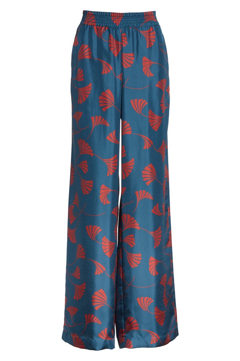 Hester Silk Wide Leg Pants, Alternate, color, EMPRESS TEAL MULTI