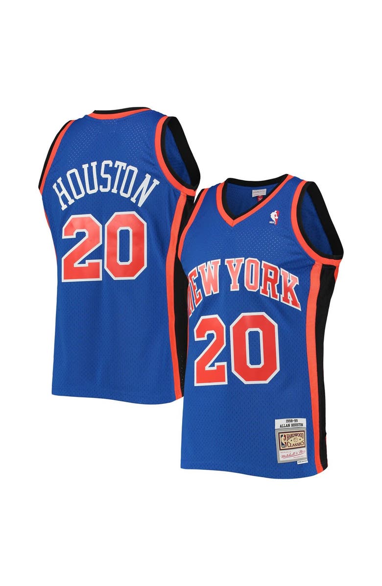 Mitchell & Ness Men's Mitchell & Ness Allan Houston Blue New York Knicks Hardwood Classics Swingman Jersey, Main, color, 