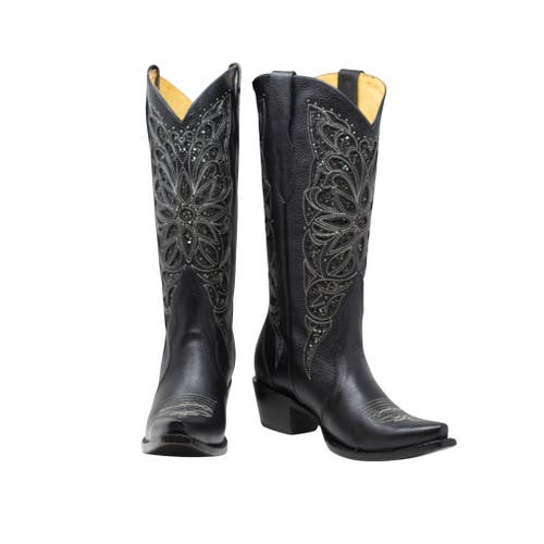 Nortalie The Noche Western Cowboy Boot In Black