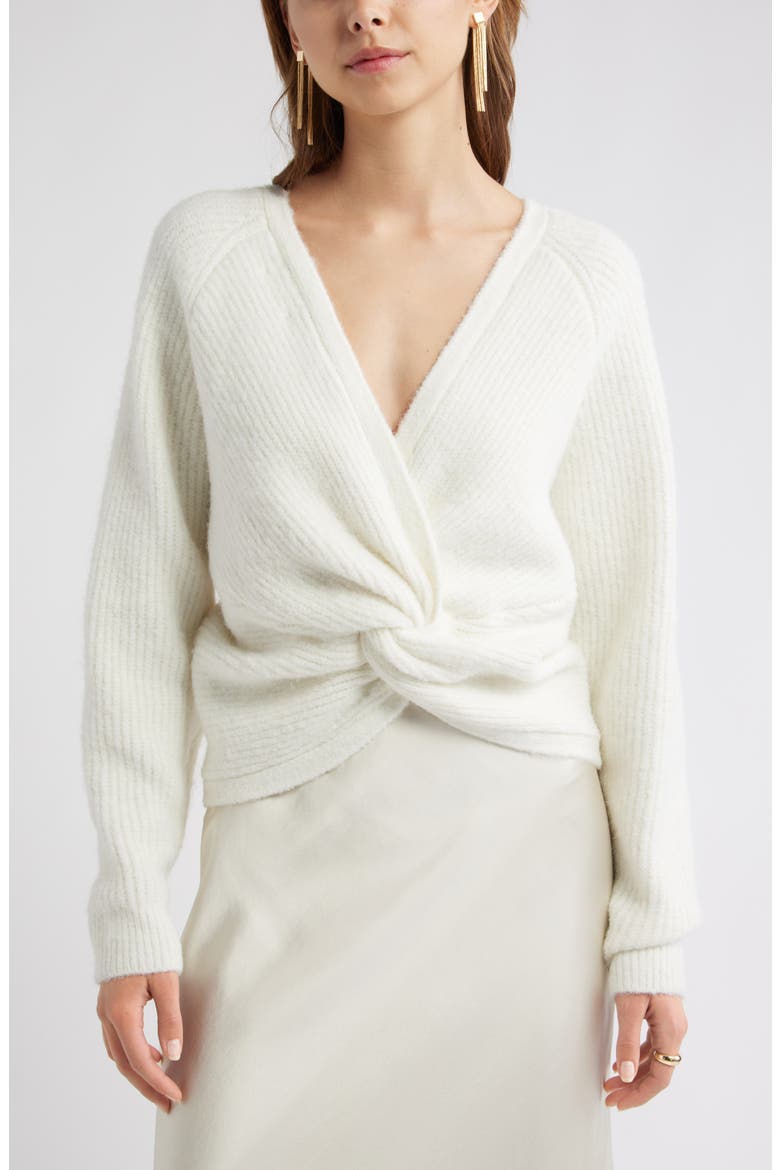 Twist Reversible Sweater, Main, color, IVORY