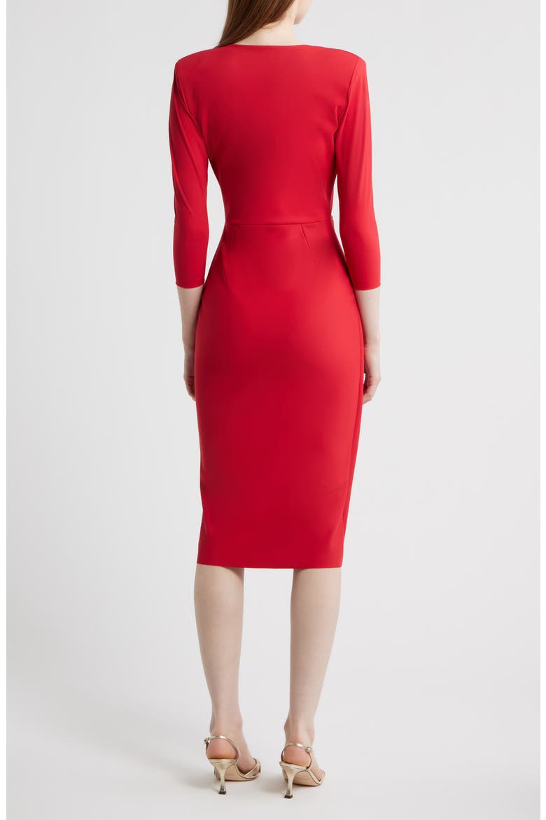 Zuhur Pleated Cocktail Sheath Dress, Alternate, color, RUBY