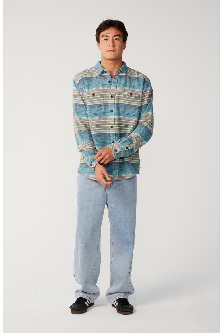 Classic Surf Baja Cotton Flannel Button-Up Shirt, Alternate, color, DUSTY JADE