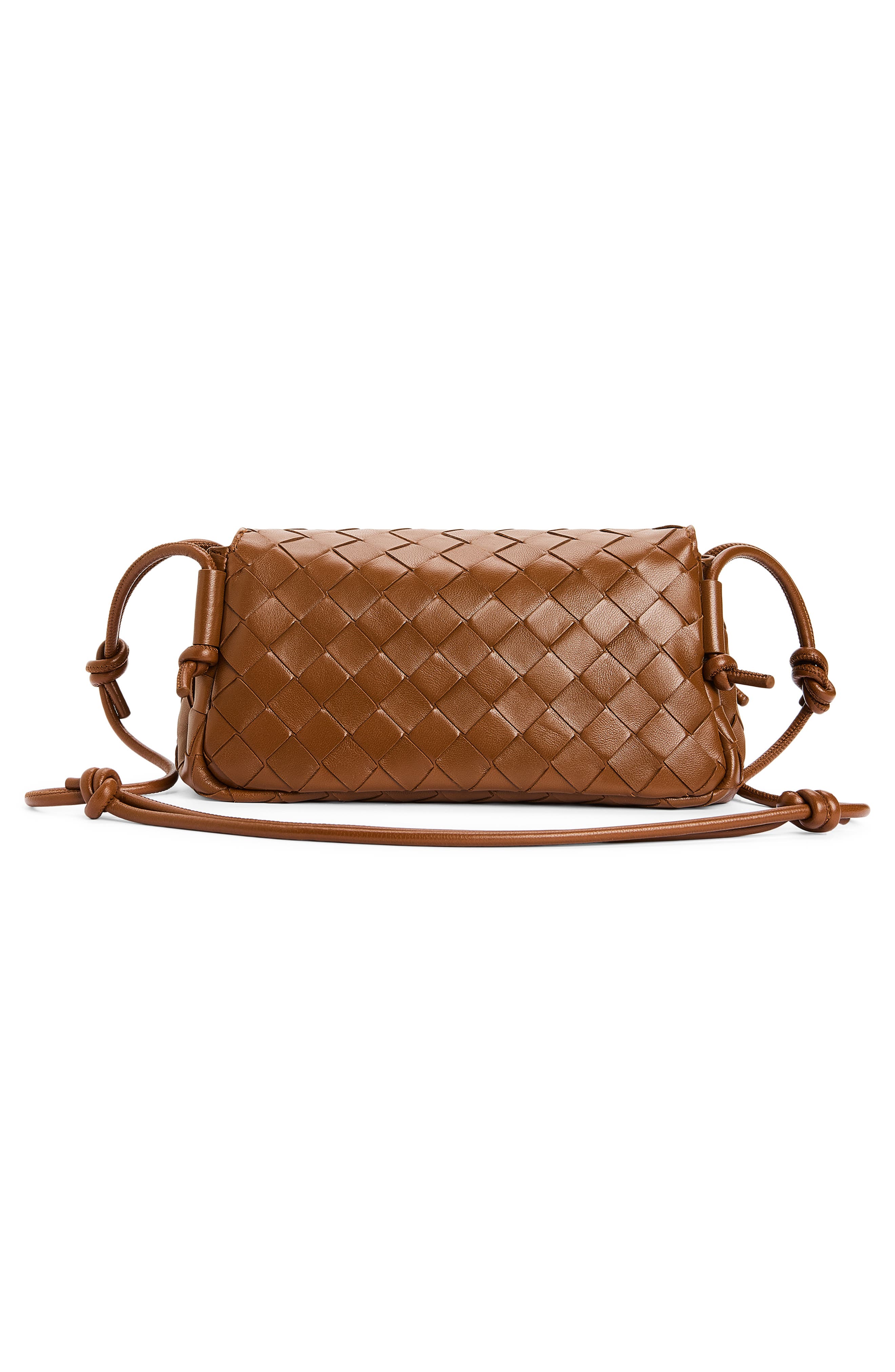 Bottega Veneta Discoteca Intrecciato Leather Crossbody Pouch, Alternate, color, 2376 Tannin-Gold