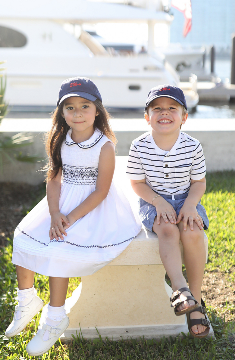 Bits & Bows Lobster Twill Bow Baseball Hat, Alternate, color, Navy Blue
