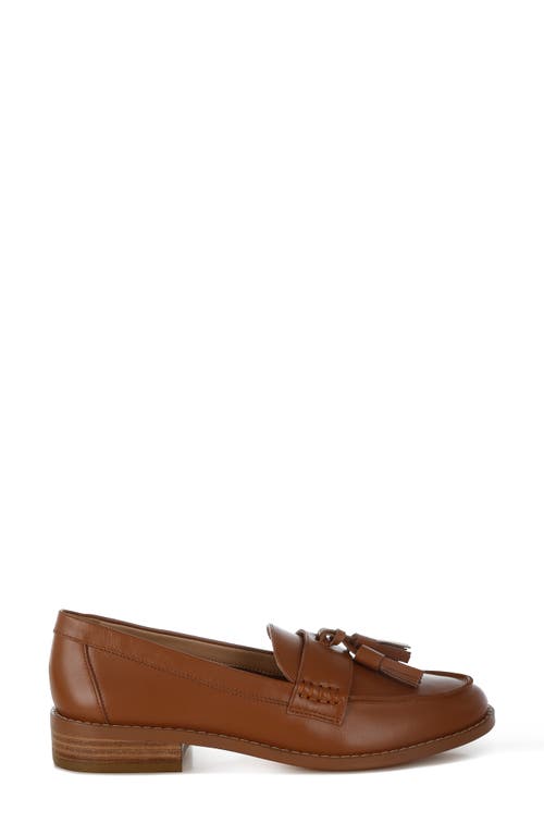 Rag & Co Women's Brown Yelena Real Leather Tassel Loafers In Tan In Tan